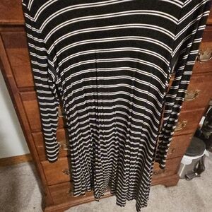 Old Navy Long Sleeve Swing Dress with Black and White Stripes